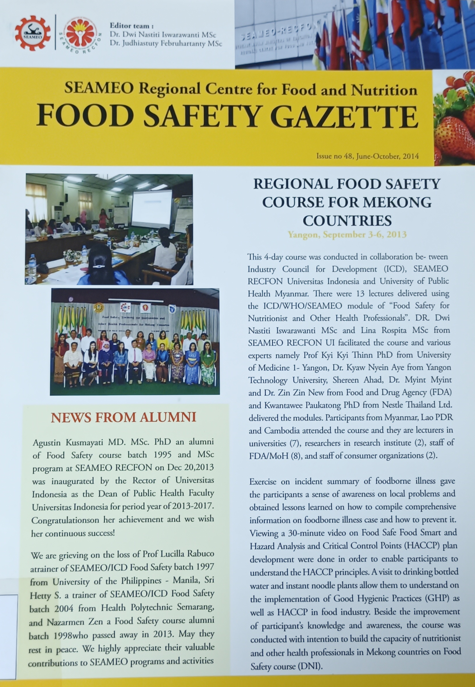 Cover image for Food Safety Gazette Issue No. 48 / Jun - Oct 2014 bibliographic