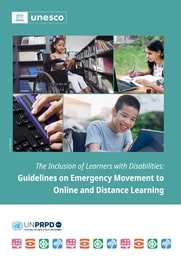 Cover image for The inclusion of learners with disabilities: guidelines on emergency movement to online and distance learning bibliographic