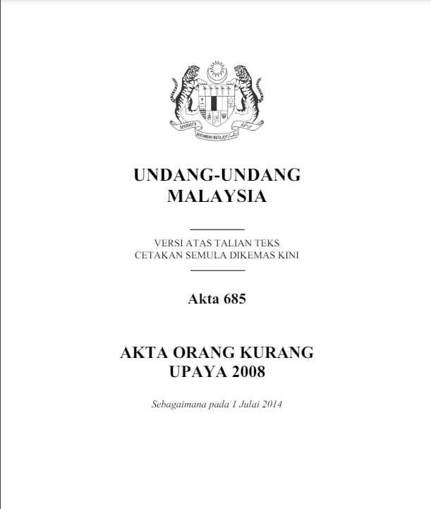 Cover image for  Undang-undang Malaysia : akta 685 orang kurang upaya 2008 bibliographic