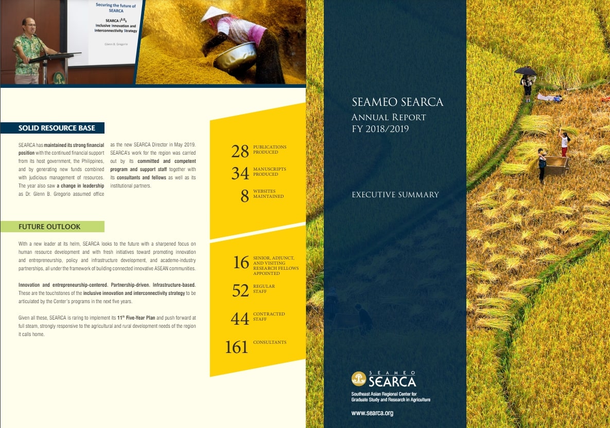 Cover image for Seameo SEARCA Annual Report FY 2018/2019 bibliographic