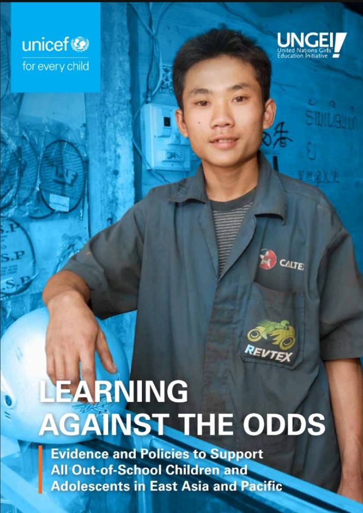 Cover image for \"Learning Against The Odds Evidence and Policies to Support All Out-of-0School Children and Adolescents in East Asia and Pacific\" bibliographic