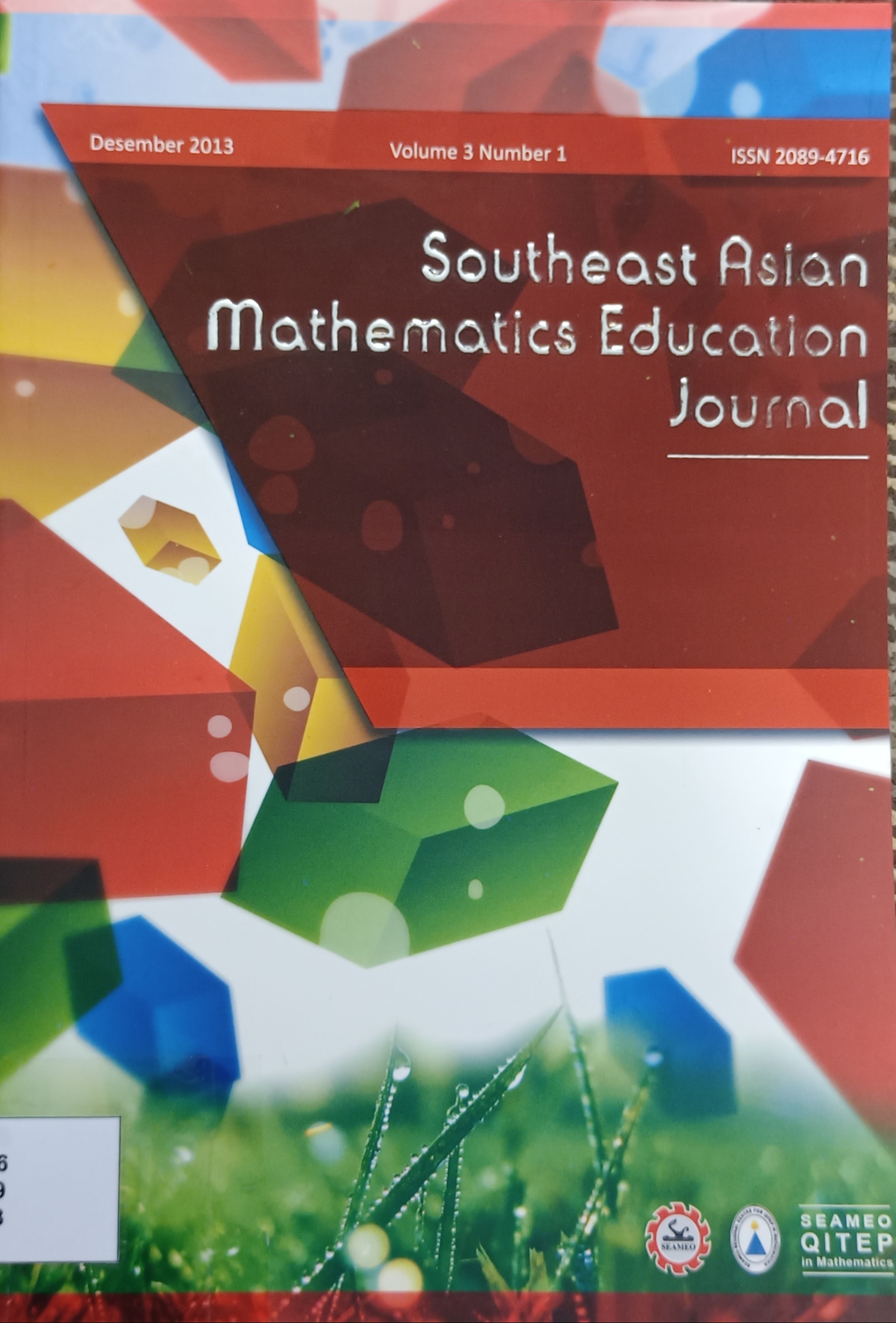 Cover image for Southeast Asian Mathematics Education Journal Volume 3 Number 1 December 2013 bibliographic