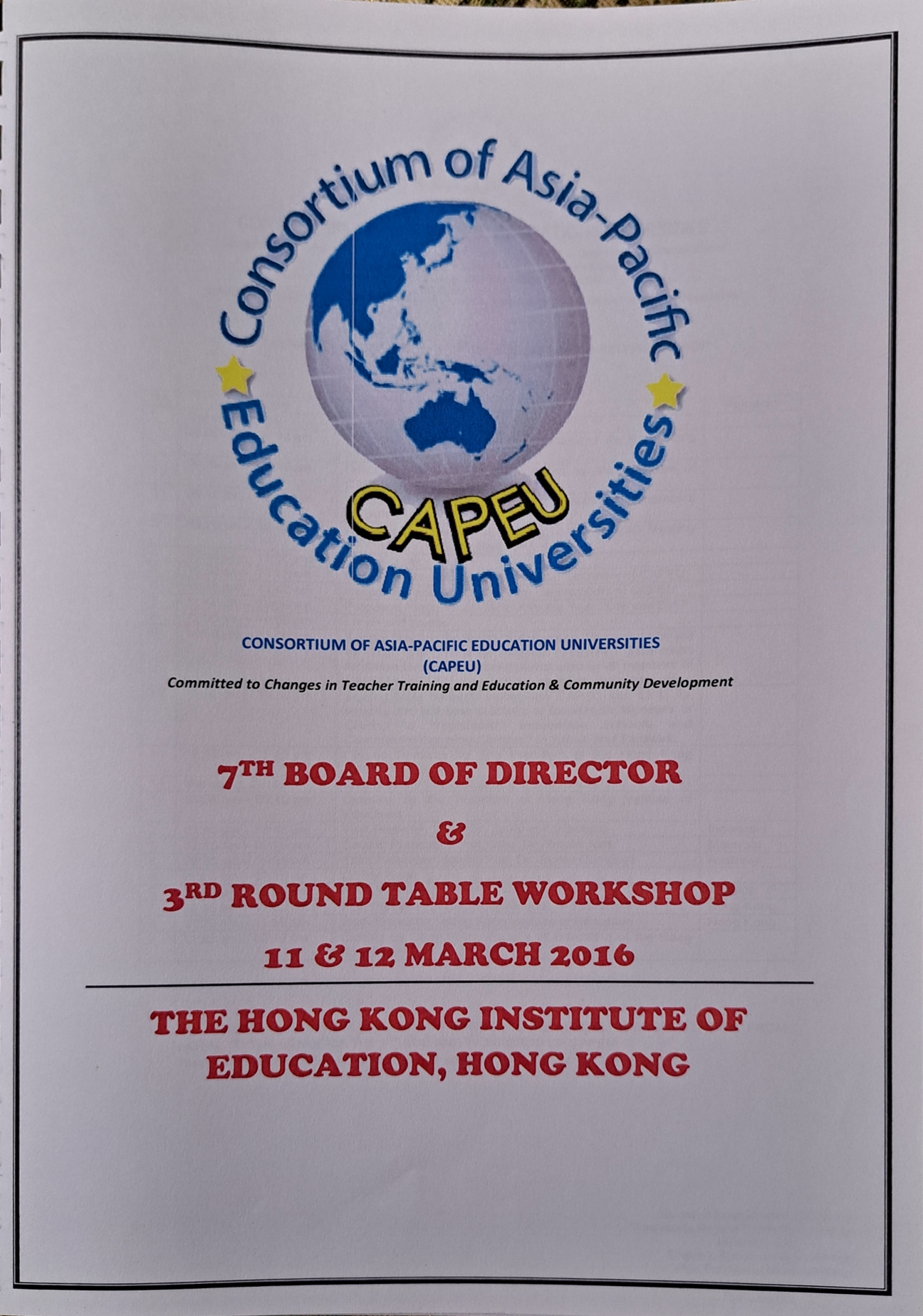 Cover image for 7th Board of director & 3rd round table workshop bibliographic