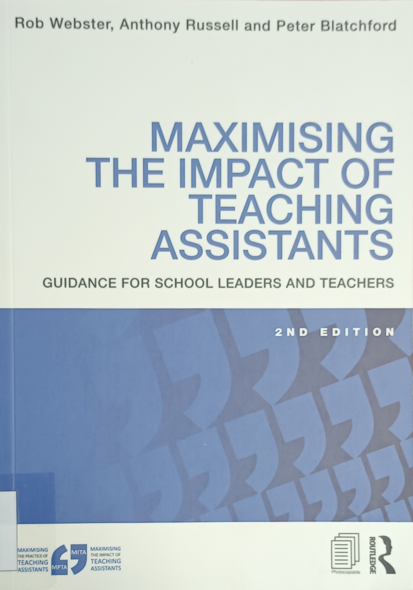 Cover image for Maximising the impact of teaching assistants : Guidance for school leaders and teachers bibliographic